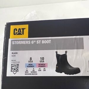 Caterpillar 6” storm steel toe boots.